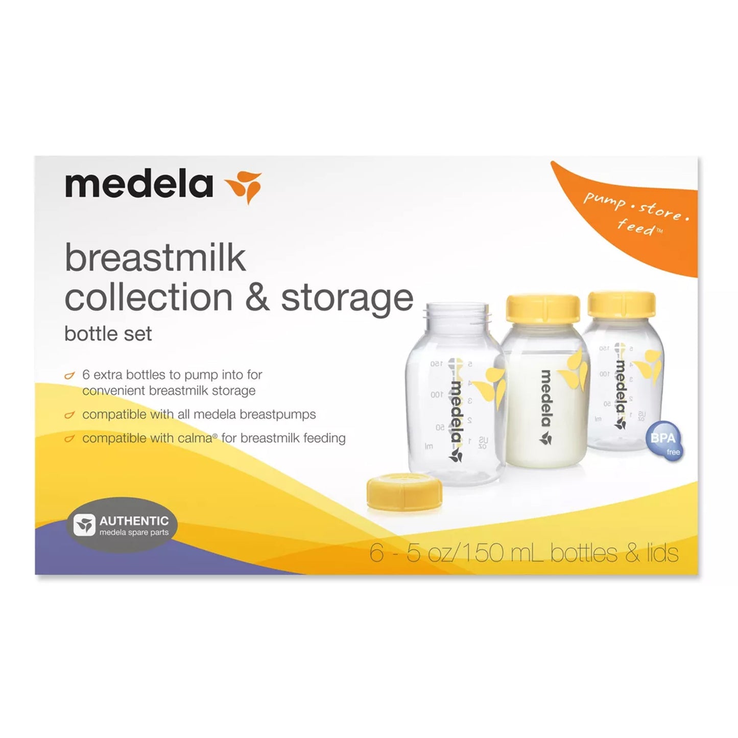 6 Botellas para Leche Materna con Tapas y 1 Bolsa Esterilizadora Quick Clean™