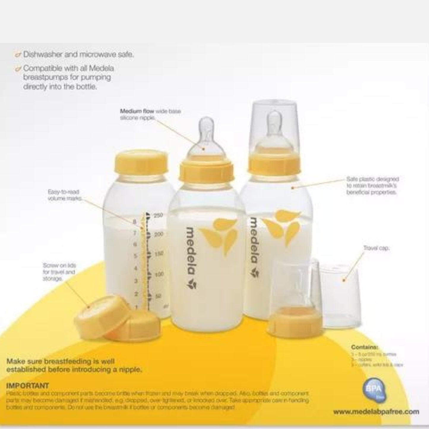 Set de Botellas para Almacenamiento y Congelación de Leche Materna