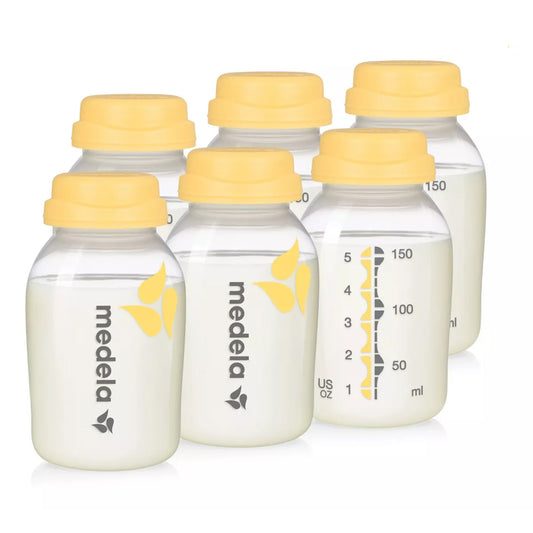 6 Botellas para Leche Materna con Tapas y 1 Bolsa Esterilizadora Quick Clean™