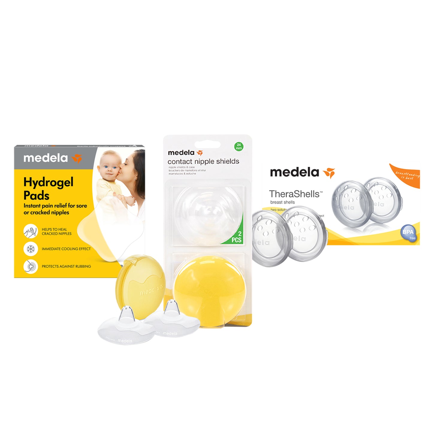 Kit de lactancia: Set de Protectores Therashells™ + Pezonera Contact™ con Estuche + Parches de Hidrogel