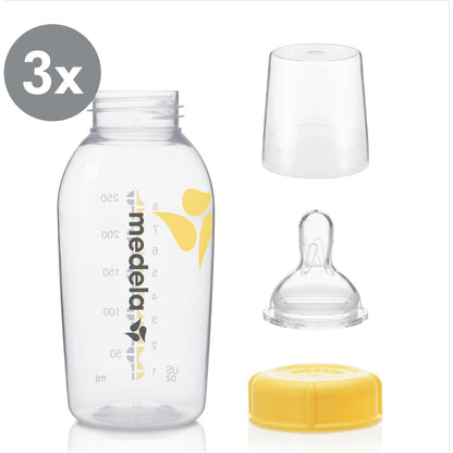 Set de 3 botellas con Tetinas de Flujo Medio